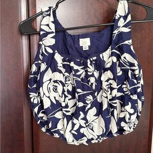 a new day Navy and White Floral Crop Top